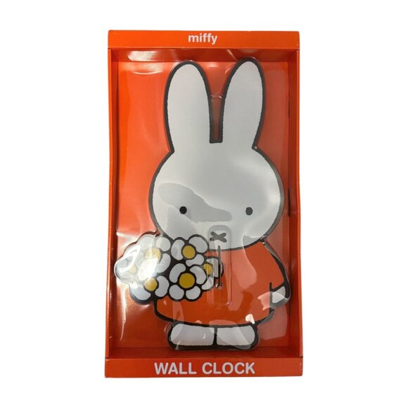 MIFFY Figure Analog Clock Orange Miffy with Flowers NWT in Box - Picture 1 of 3